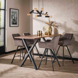 Draaibare Barstoel Lino Antraciet Velvet - Zithoogte 69 cm