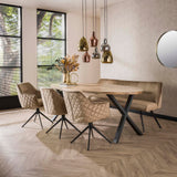 Eetkamerstoel Chia Velvet Champagne Draaibaar