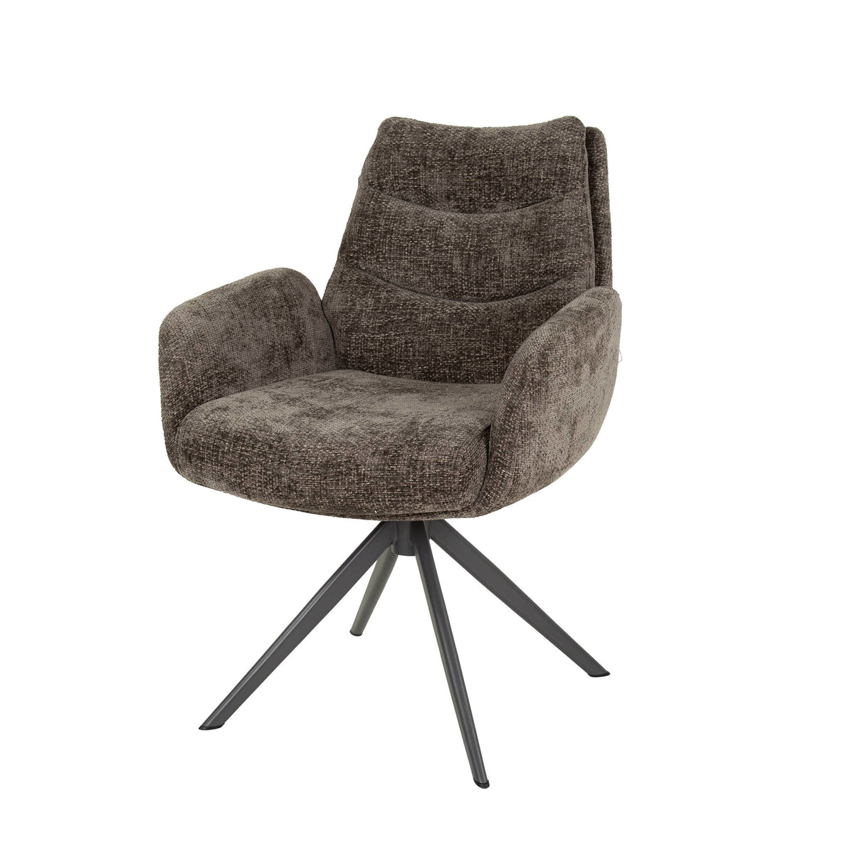 Set van 2 Eetkamerstoelen Elite Taupe Chenille Stof Rich Draaibaar