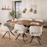 Set van 2 Eetkamerstoelen Springo Draaibaar Eagle Crème