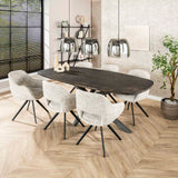 Set van 2 Eetkamerstoelen Springo Draaibaar Eagle Crème