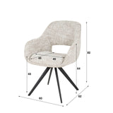 Set van 2 Eetkamerstoelen Springo Draaibaar Eagle Crème