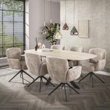 Set van 2 eetkamerstoelen Savona draaibaar Hoven rich zand