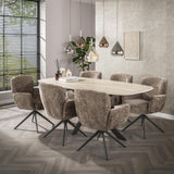 Set van 2 eetkamerstoelen Savona draaibaar Hoven rich champagne