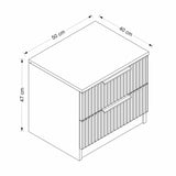 Nachtkastje Kala Plus Wit Melamine 50x47x40 cm