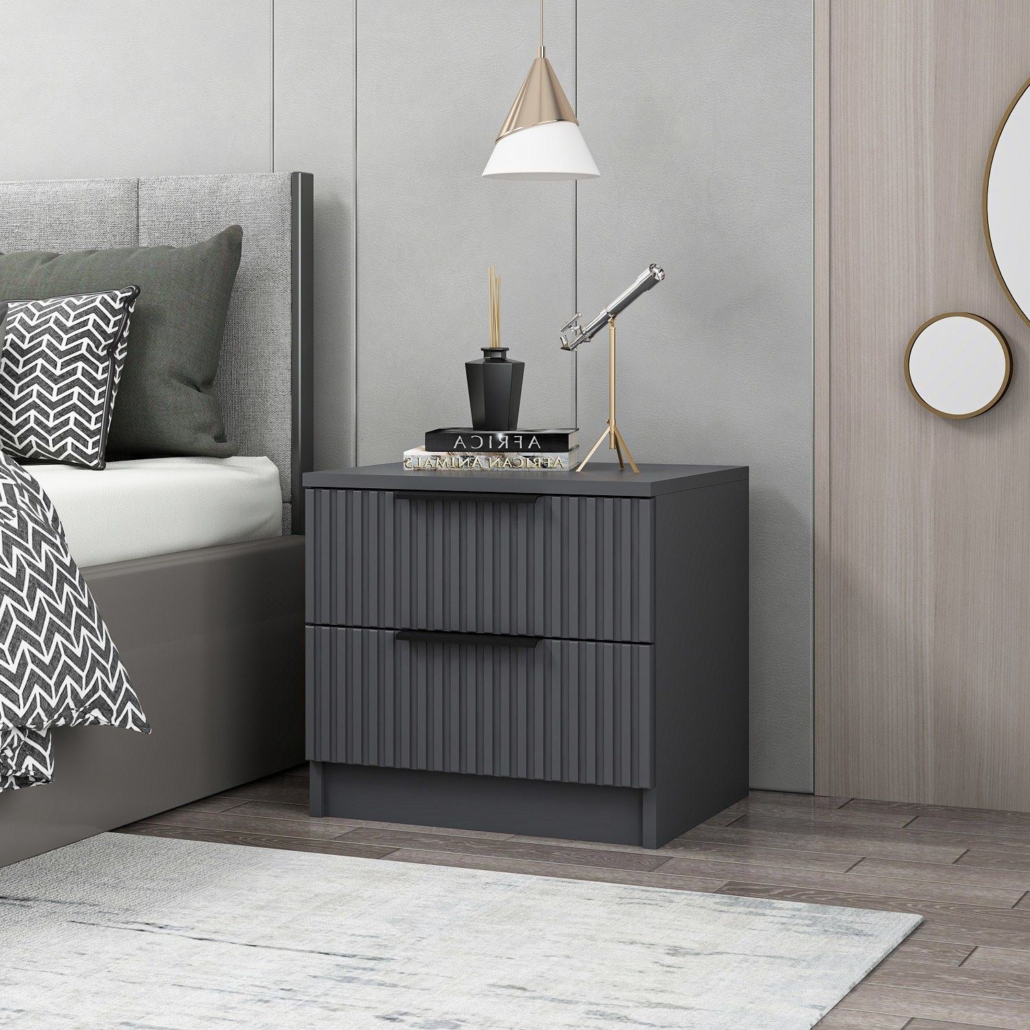 KALA M.Mページ Nachtkastje Kala Plus Antraciet Melamine 50x47x40 cm – Dimehouse