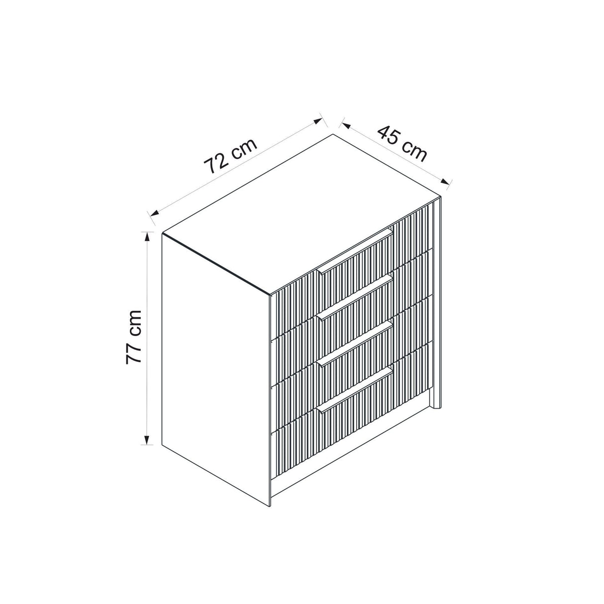 Ladekast Kala Luxe Steen Melamine 72x77x45 cm