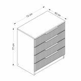 Ladekast Kale Wit Melamine 72x77x42 cm