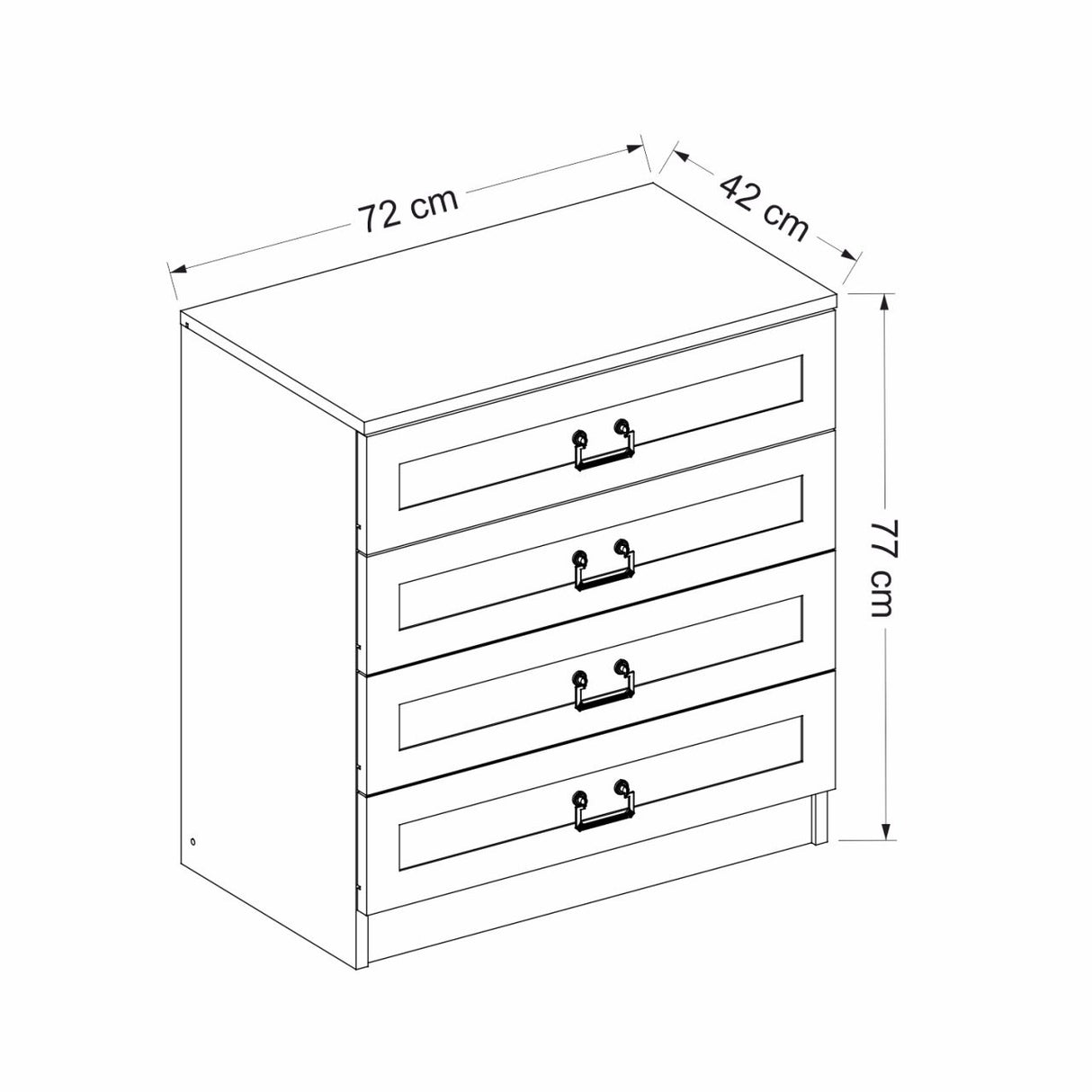 Ladekast Kale Wit Melamine 72x42x77 cm