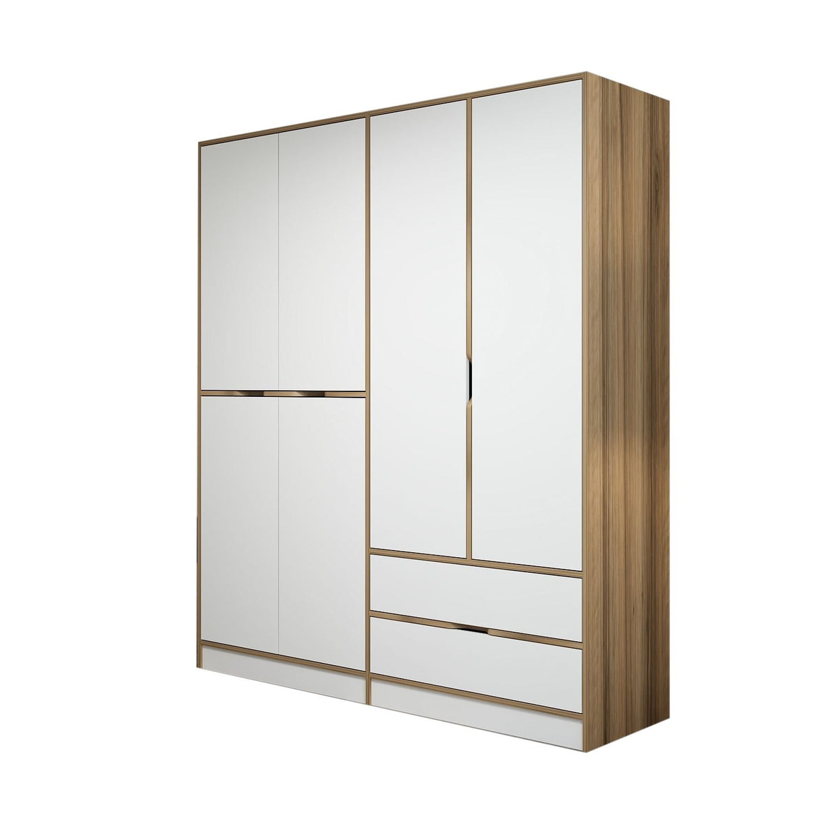 Kledingkast Elina Wit Goud Melamine 185x208x52 cm