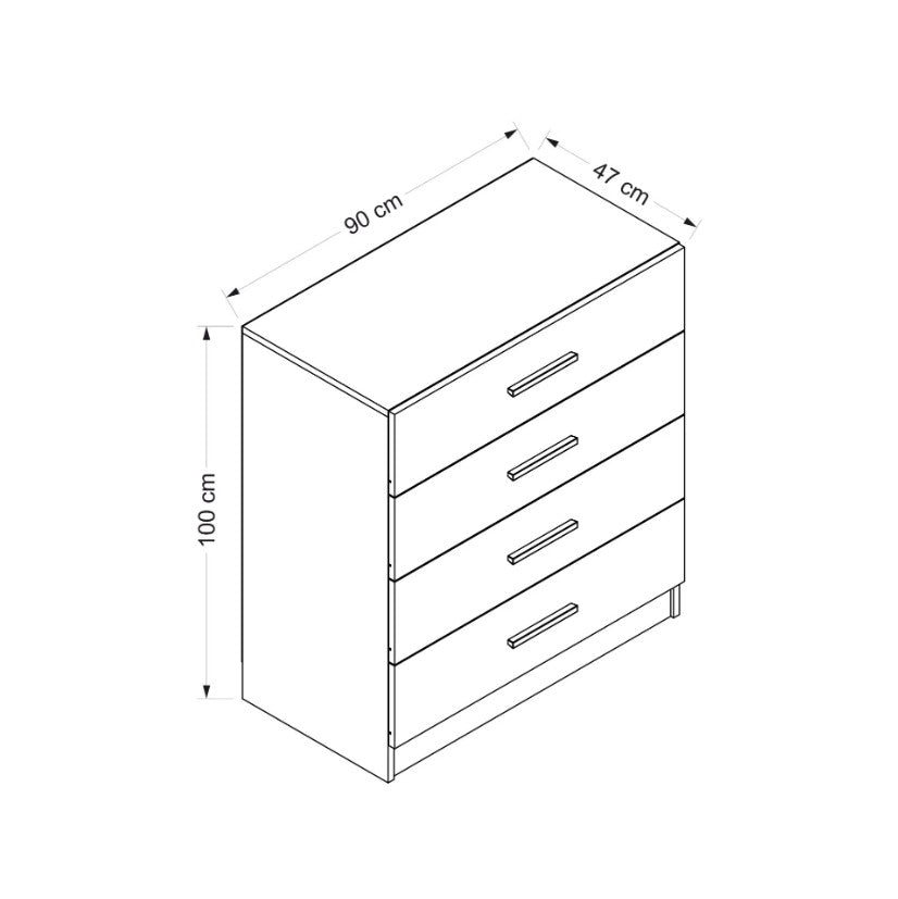 Ladekast Kale TV Wit Melamine 90x100x47 cm