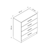 Ladekast Kale TV Wit Melamine 90x100x47 cm