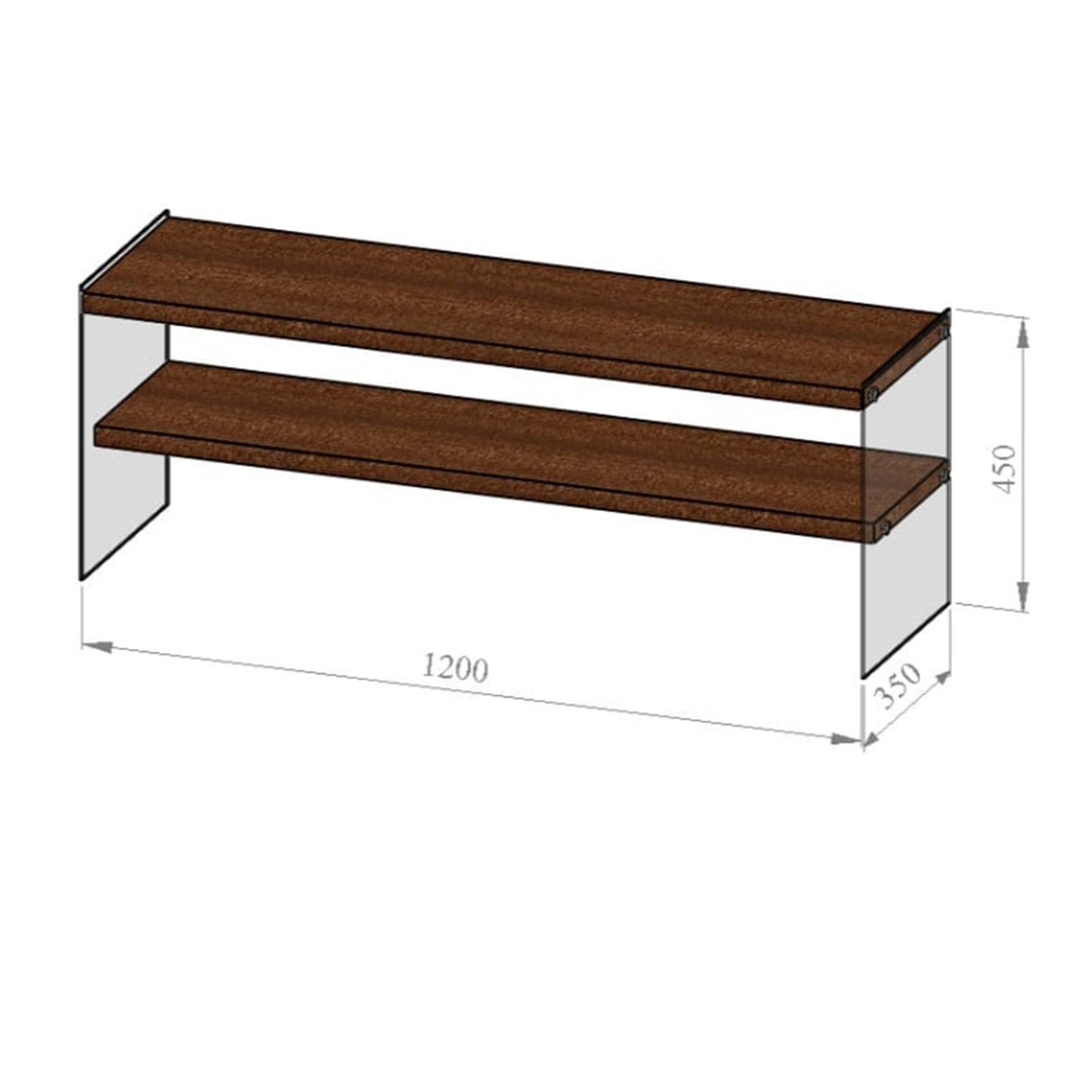 TV Meubel Coral Walnoot Dennenhout 120x45x35 cm