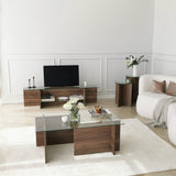 TV Meubel Escape TV Walnoot Glas 158x40x35 cm