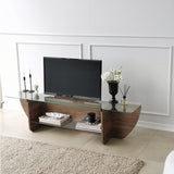 TV Meubel Lily TV Walnoot Glas 158x40x35 cm