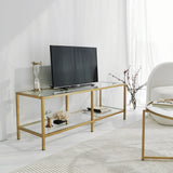 TV Meubel Basic Gold Goud Glas 130x45x40 cm