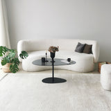 Organische Design Salontafel Getint Glas Torpo - Zwart Metalen Frame