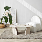 Organische Salontafel Travertin Melamine marmer look Melta - 105x65 cm