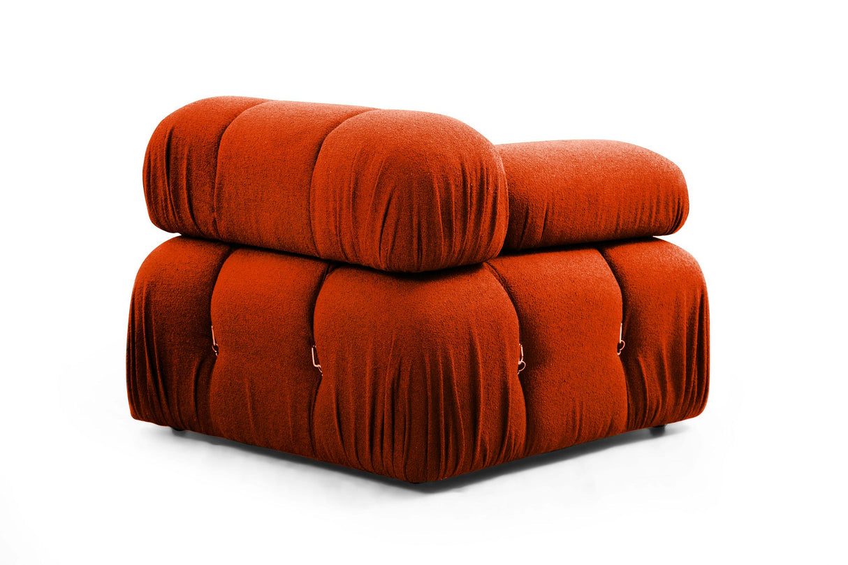 Modulaire bank 3-zits met hocker Bubble oranje rood