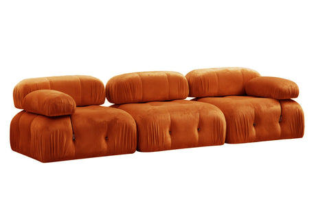 Modulaire bank 3-zits Bubble velvet oranje