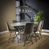 Oval dining table Hayden Industrial concrete look 200 cm