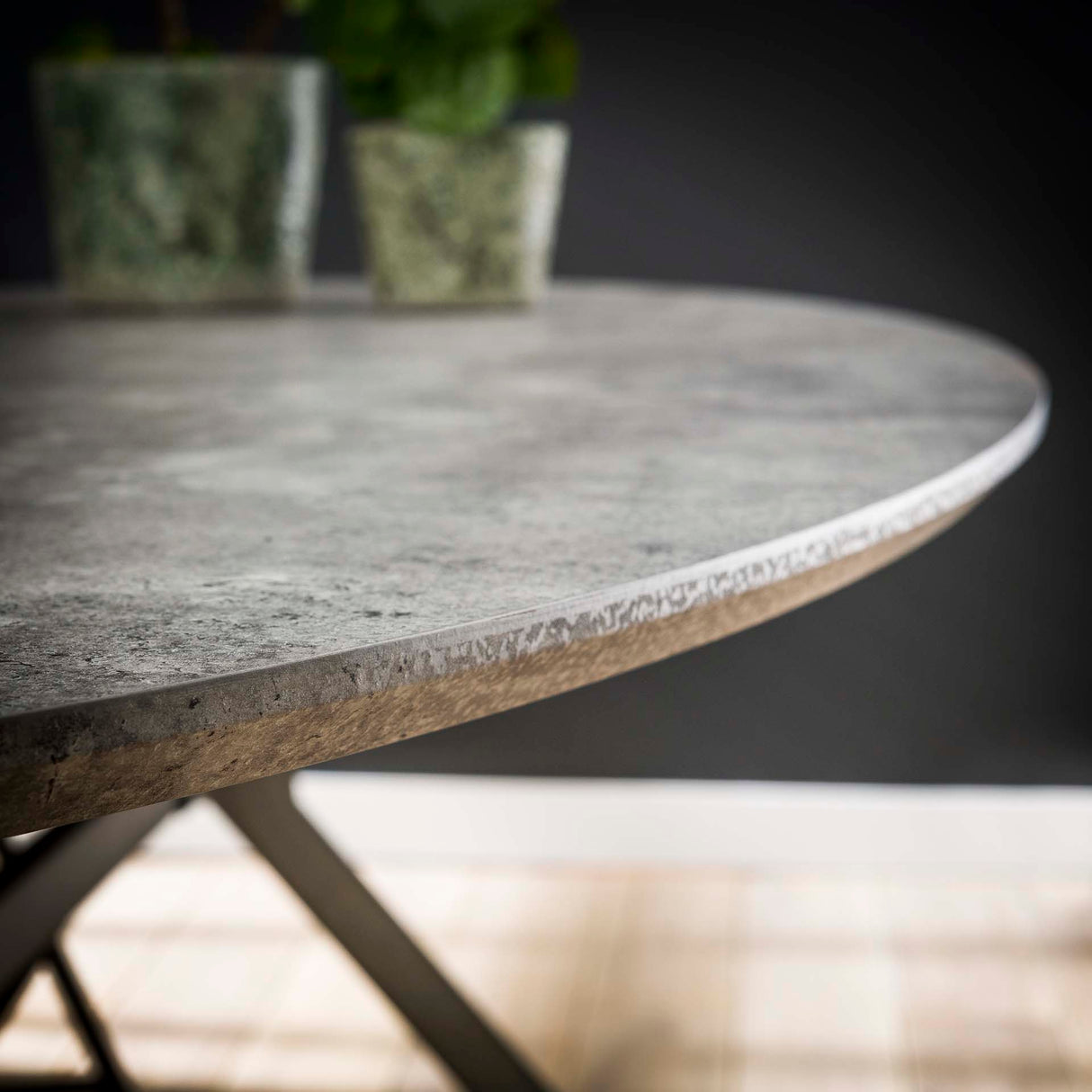 Oval dining table Hayden Industrial concrete look 200 cm