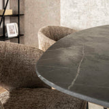 Deens Ovaal Bartafel Iris 140x80 cm Spinpoot Keramiek Look