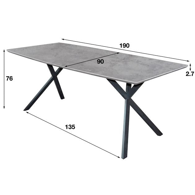 Oval dining table Hanna Betonlook 190x90 cm