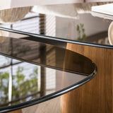 Set van 2 Marea driehoekige salontafels brons glas 91x71 cm