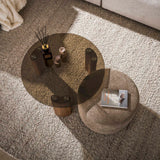 Ronde salontafel set tafel met poef - bovenaanzicht