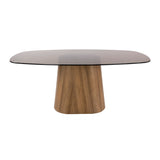 Eettafel - Deens ovale eettafel bruin rookglas eikenhout - look frame Thor 180 cm - Dimehouse