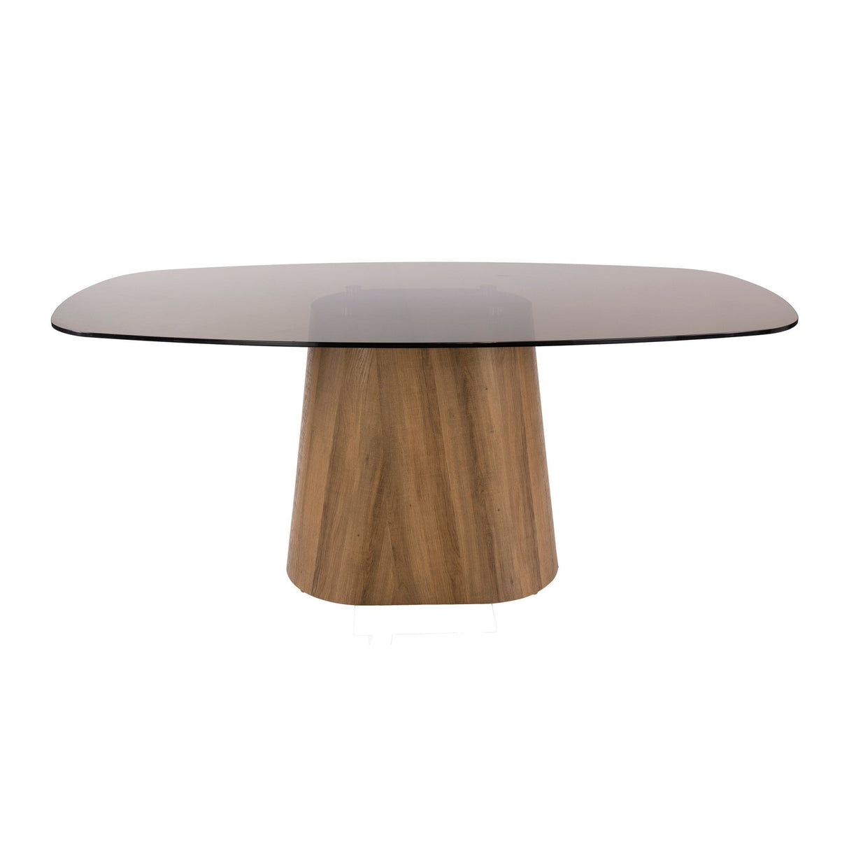Deens ovale eettafel bruin rookglas eikenhout-look frame Thor 215 cm