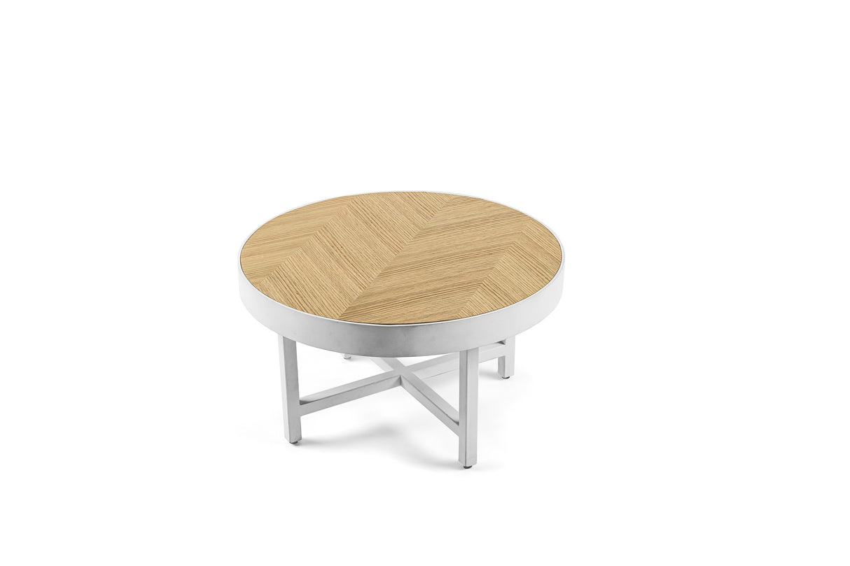 Round coffee table Benja oak veneer