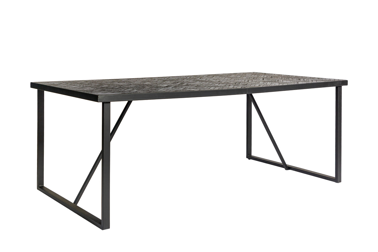 Eettafel Blackster teakhout zwart 160x90 cm