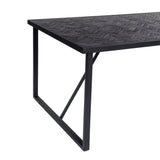 Table à manger noir teak noir 160x90 cm