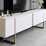 TV Meubel Luxe Wit Goud Melamine 180x50x30 cm