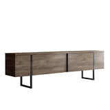 TV Meubel Luxe Walnoot Zwart Melamine 180x50x30 cm