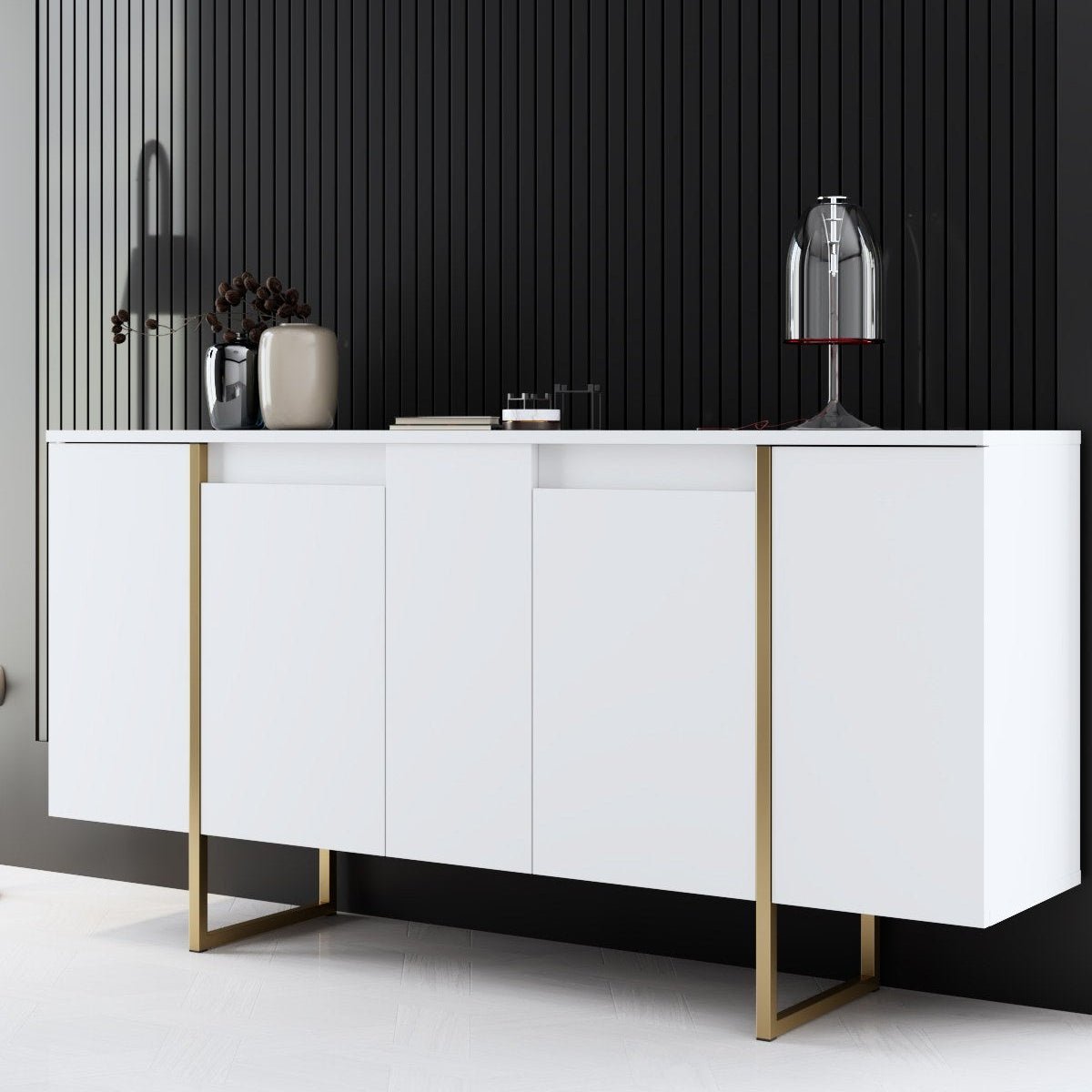 dressoir modern Modern Dressoir Wit Luxe 160x80x35