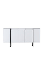 Meubelset Wit Luxe - Salontafel + TV Meubel + Dressoir - Zwart Frame