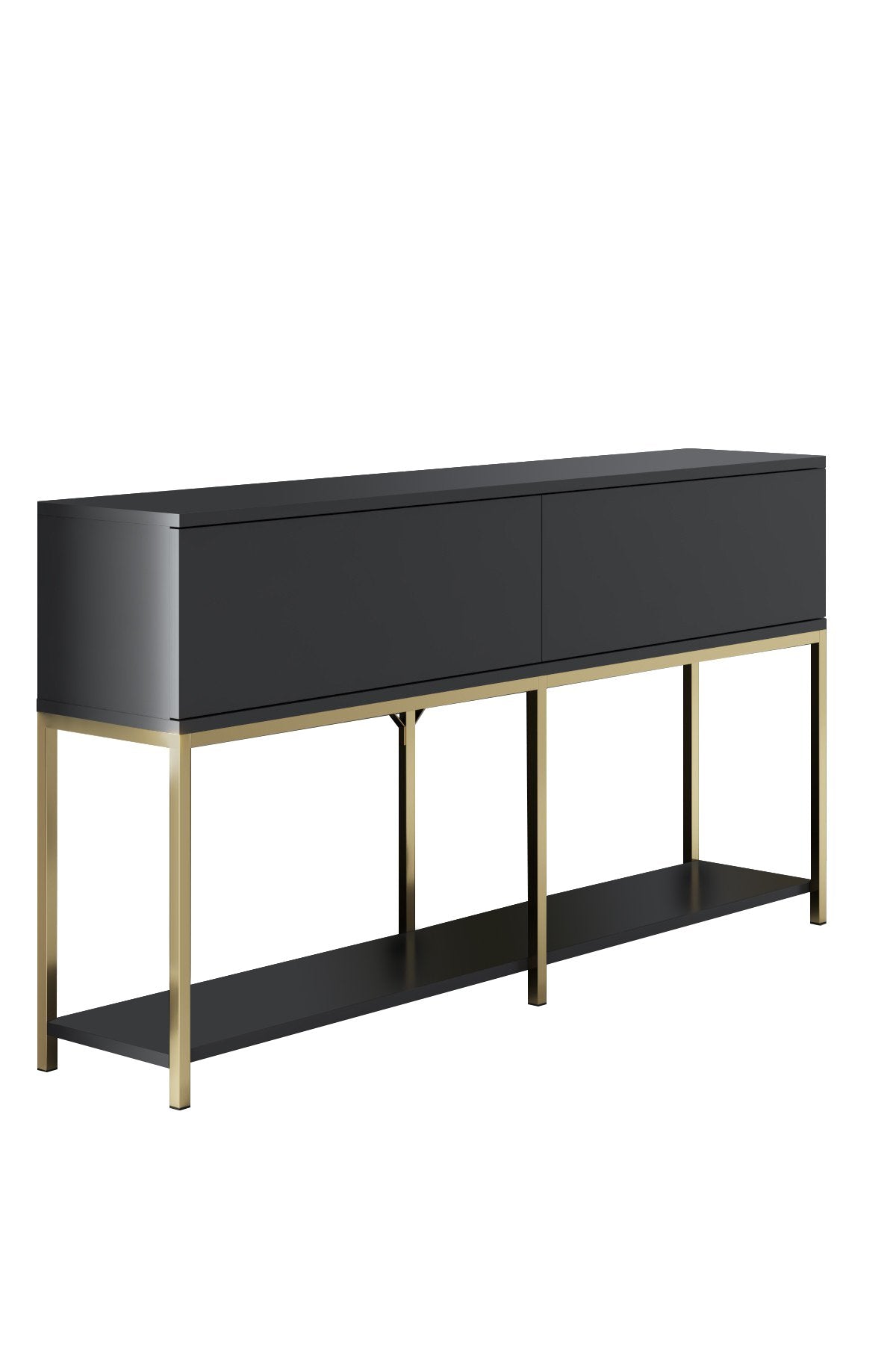 Meubelset Antraciet Lord - Salontafel + TV Meubel + Dressoir - Gouden Frame