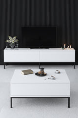 TV Meubel Lord Zwart Wit Melamine 180x47x30 cm