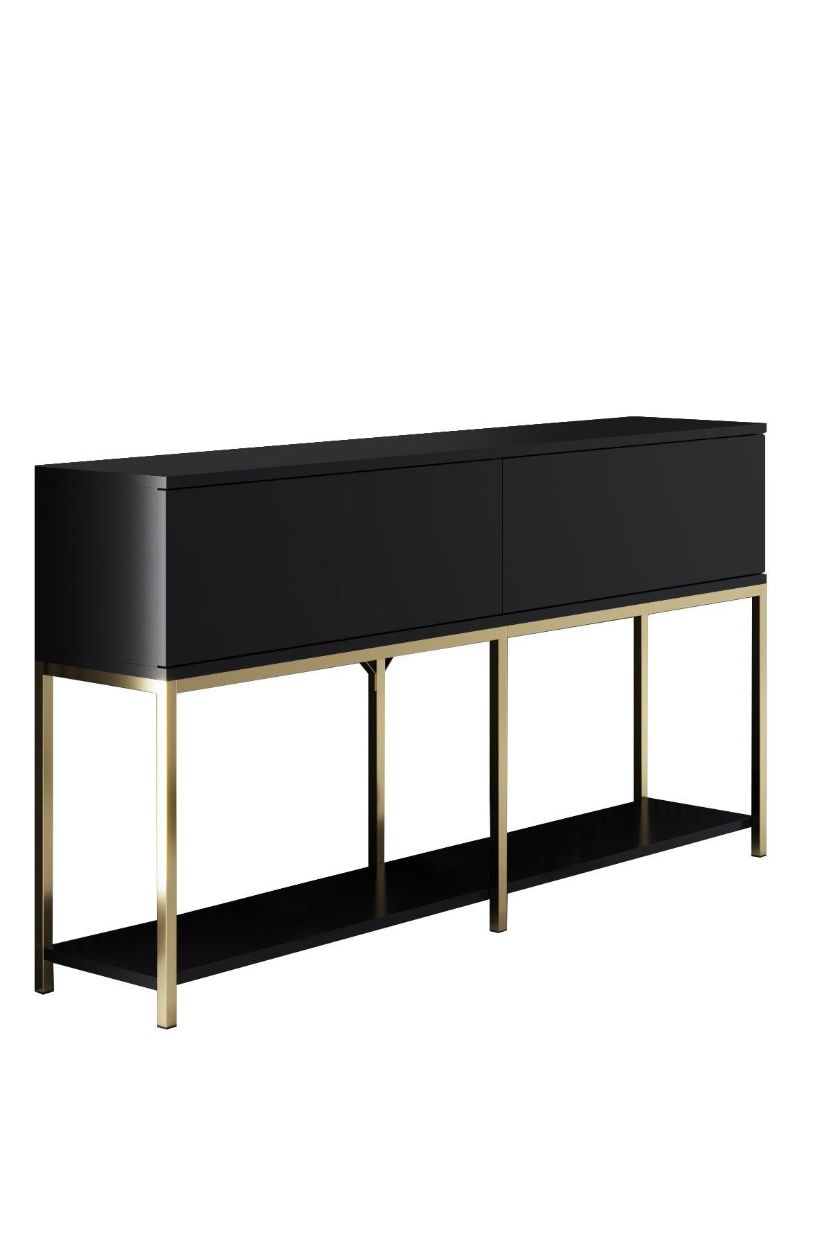 Meubelset Zwart Lord - Salontafel + TV Meubel + Dressoir - Gouden Frame