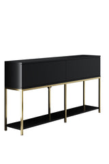 Meubelset Zwart Lord - Salontafel + TV Meubel + Dressoir - Gouden Frame