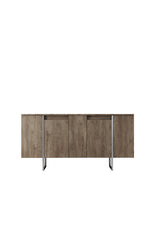 Meubelset Walnoot Luxe - Salontafel + TV Meubel + Dressoir - Zilver Frame
