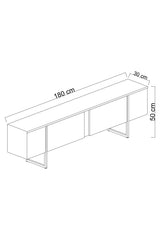 Meubelset Travertijn Luxe - Salontafel + TV Meubel + Dressoir - Zilver Frame