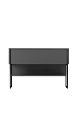 Modern Dressoir Antraciet Luxe 120x80x30 - Zwart Frame - Eén Vak
