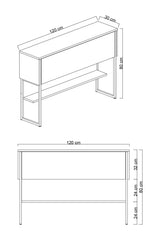 Modern Dressoir Antraciet Luxe 120x80x30 - Zwart Frame - Eén Vak