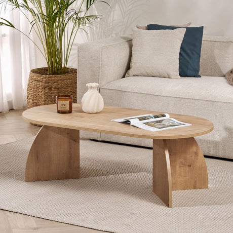 Melina salontafel oval in sapphire eikenlook Gemelamineerd hout