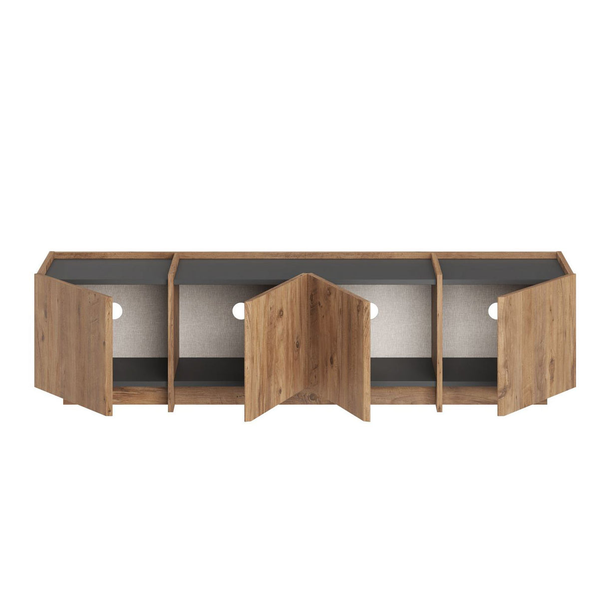 Lowen tv-meubel in eikenlook 180 cm Atlantic Pine en antraciet Gemelamineerd hout