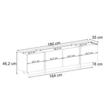 Lowen tv-meubel in eikenlook 180 cm Atlantic Pine en antraciet Gemelamineerd hout